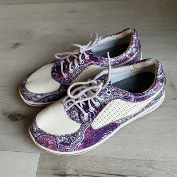 Alegria Shoes - Alegria Cindi Purple Swirl Sneakers Floral 39  lace up comfort casual‎